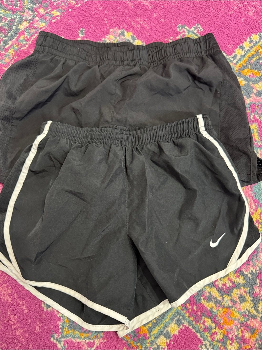 Nike Women’s Black Athletic Shorts with White Trim (2-Pack)